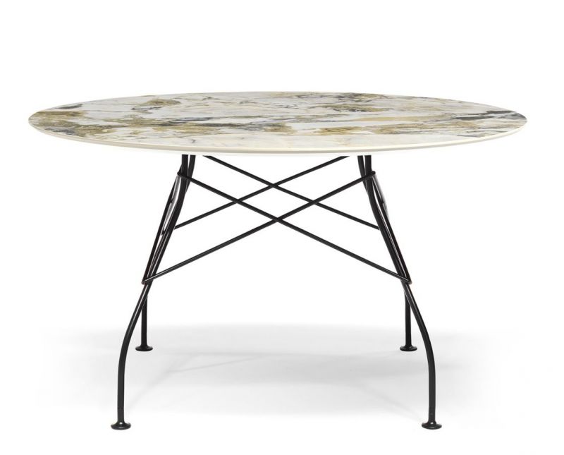 Glossy Table Marbled Stoneware Kartell